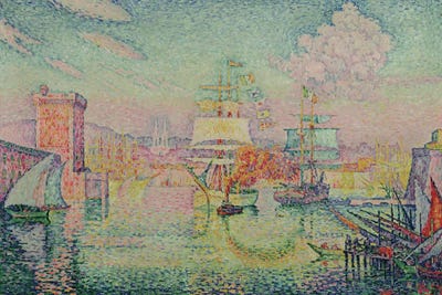 Entrance to the Port of Marseille, 1918  by Paul Signac framed canvas print