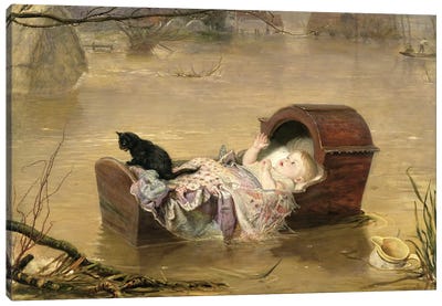 A Flood, 1870  Canvas Art Print - Pre-Raphaelite Art