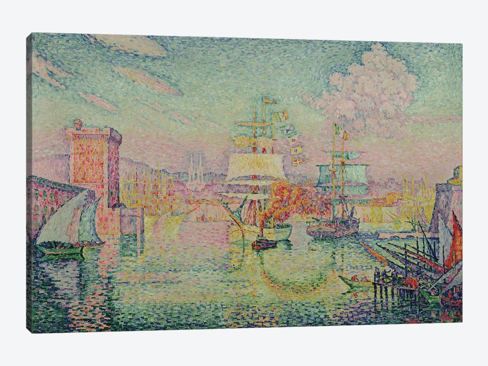 Entrance to the Port of Marseille, 1918  1-piece Canvas Print