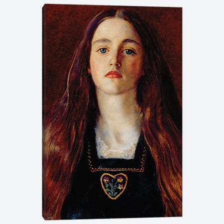 Portrait of a Girl, 1857  Canvas Print #BMN8306} by Sir John Everett Millais Canvas Art