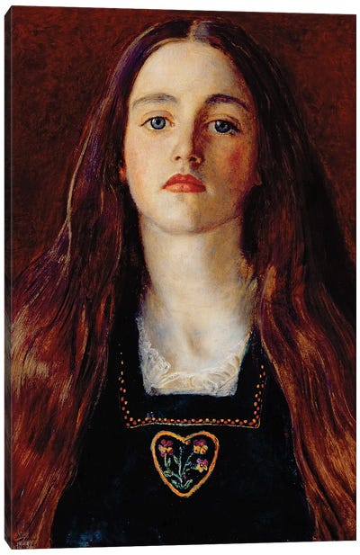 Portrait of a Girl, 1857  Canvas Art Print - Pre-Raphaelite Art