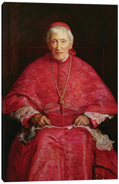 Portrait of Cardinal Newman (1801-90)  Canvas Art Print - Pre-Raphaelite Art