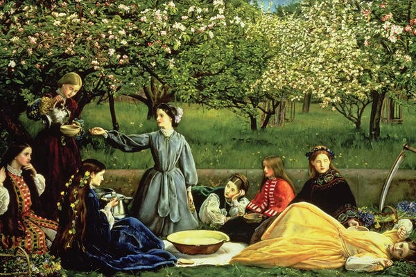 Sir John Everett Millais: Spring (Apple Blossoms) 1859  by Sir John Everett Millais