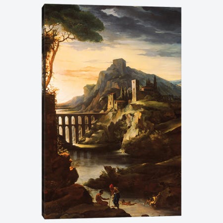 Evening: Landscape with an Aqueduct, 1818  Canvas Print #BMN8313} by Theodore Gericault Canvas Art