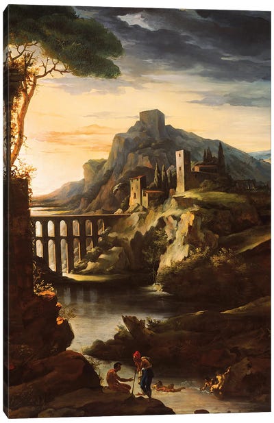 Evening: Landscape with an Aqueduct, 1818  Canvas Art Print