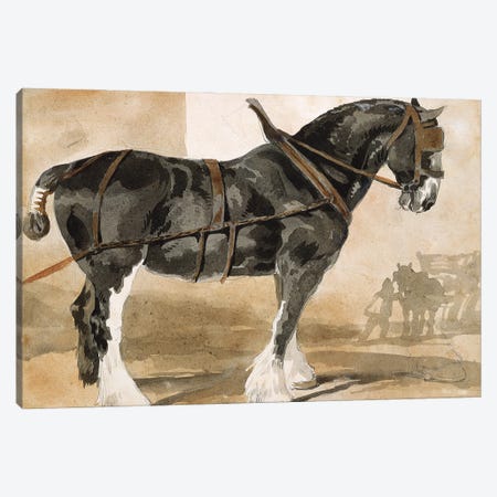 Harnessed black horse Canvas Print #BMN8315} by Theodore Gericault Canvas Art Print