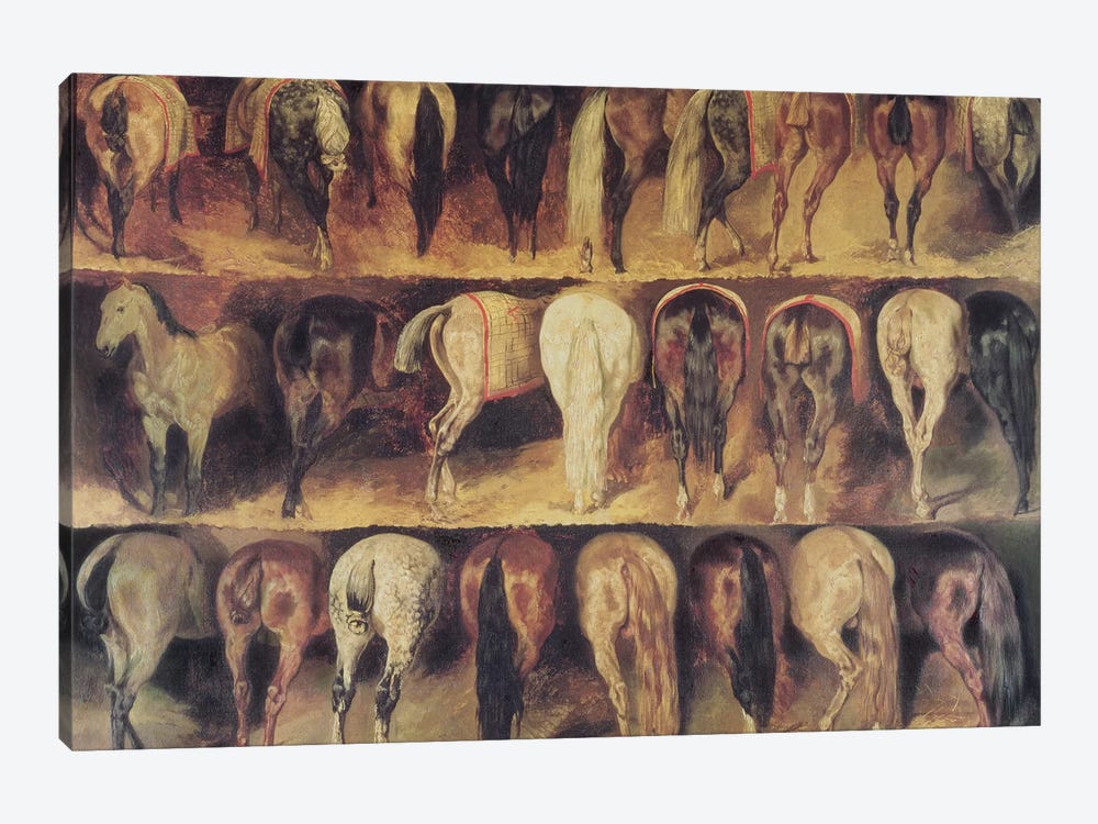 Horses' Hindquarters  by Theodore Gericault 1-piece Canvas Art Print