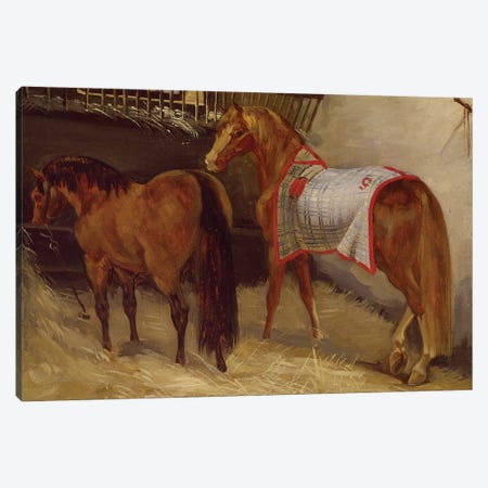 Horses in the Stables  Canvas Print #BMN8317} by Theodore Gericault Canvas Art Print