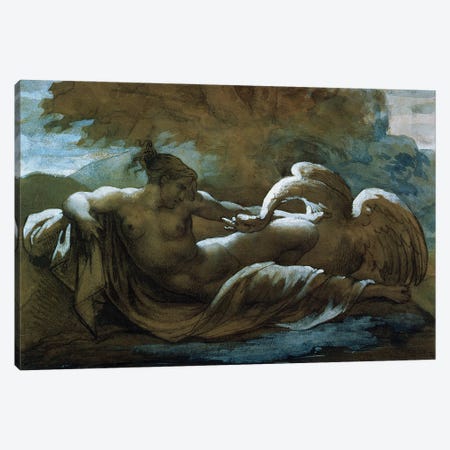 Leda and the Swan  Canvas Print #BMN8318} by Theodore Gericault Canvas Wall Art