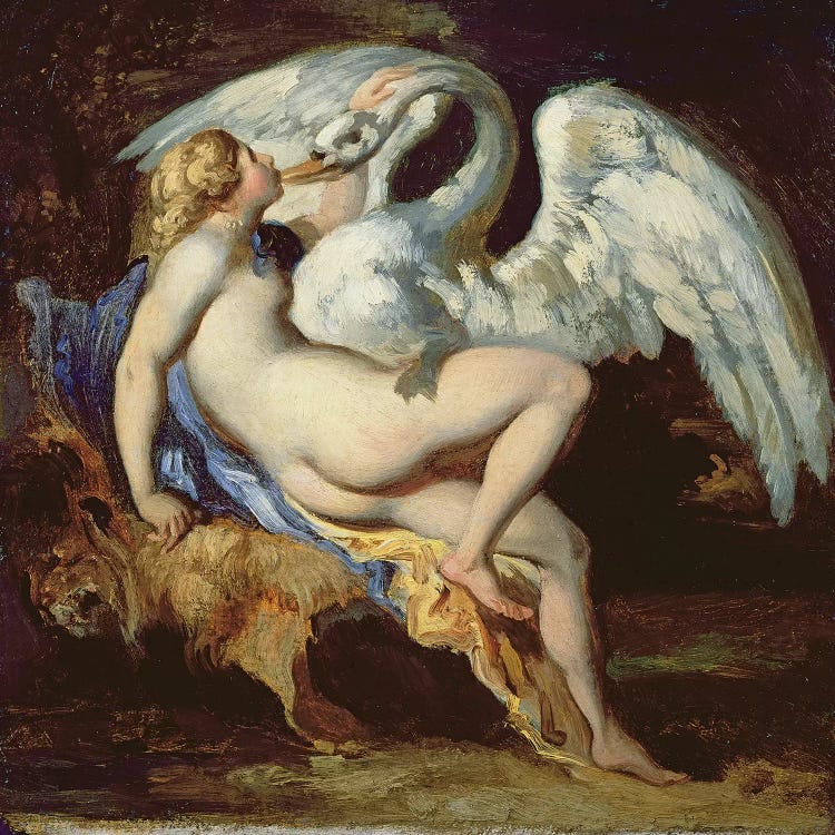 Leda and the Swan  by Theodore Gericault wall art
