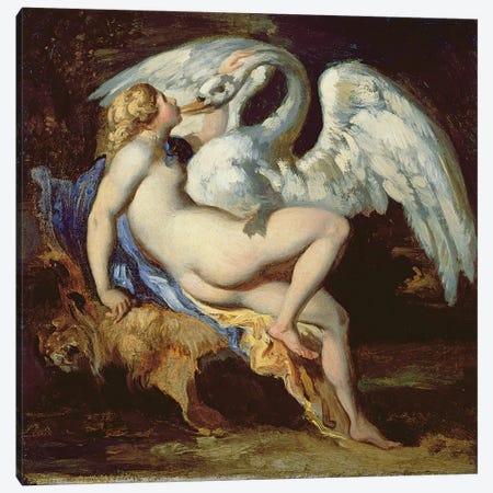 Leda and the Swan  Canvas Print #BMN8319} by Theodore Gericault Canvas Art