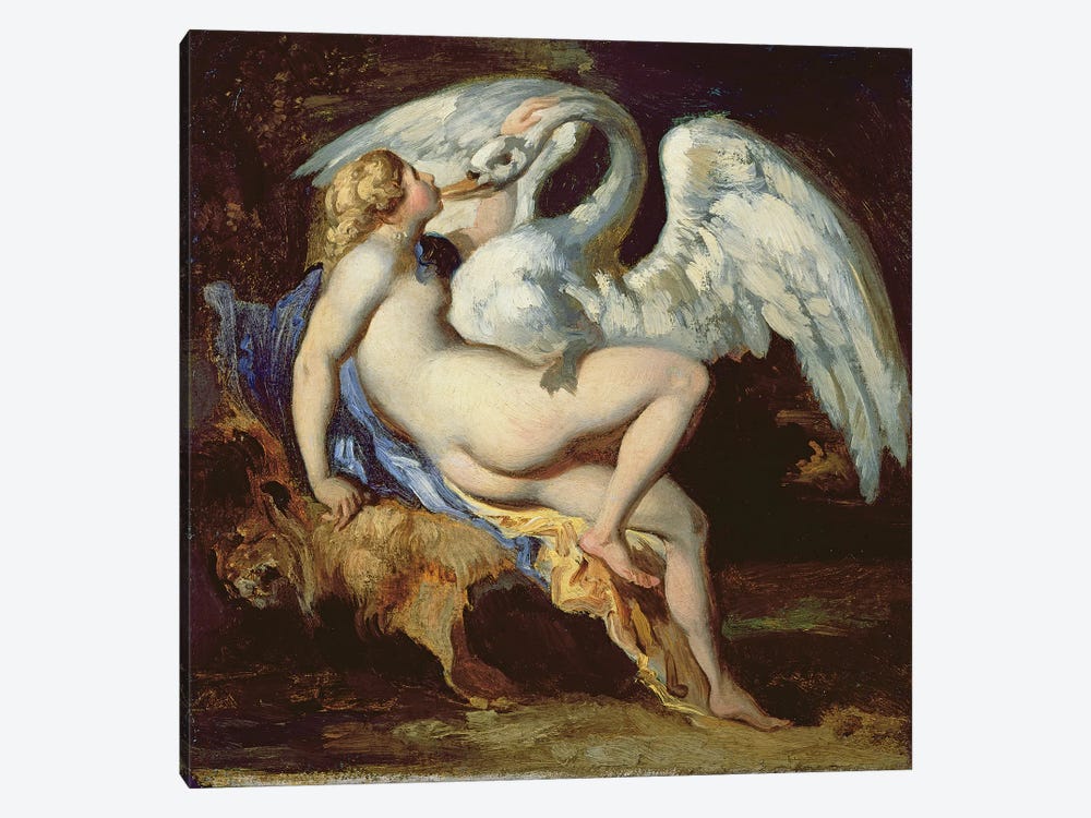 Leda and the Swan  by Theodore Gericault 1-piece Canvas Artwork