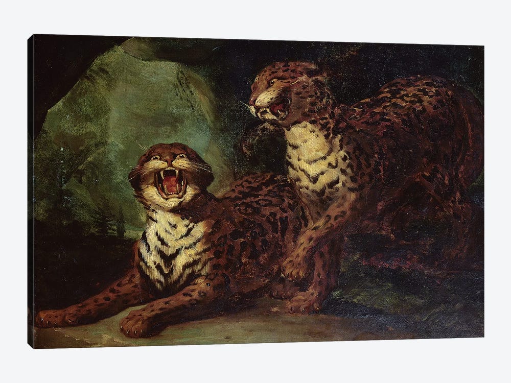 Two Leopards, c. 1820  by Theodore Gericault 1-piece Canvas Art