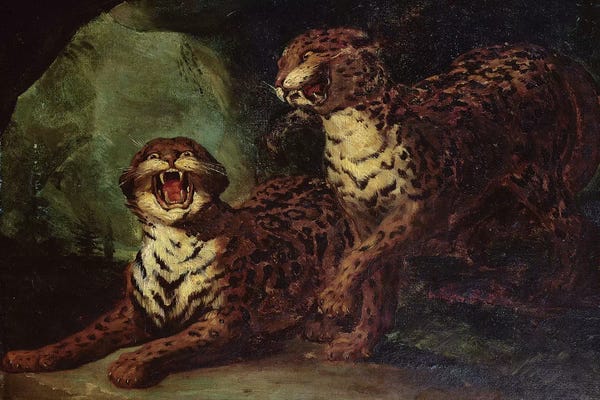 Leopards: Two Leopards, c. 1820  by Theodore Gericault