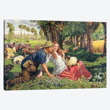 The Hireling Shepherd  Canvas Print #BMN8343} by William Holman Hunt Canvas Art Print