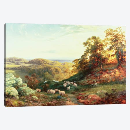 Watching the Flock Canvas Print #BMN840} by George Vicat Cole Canvas Wall Art