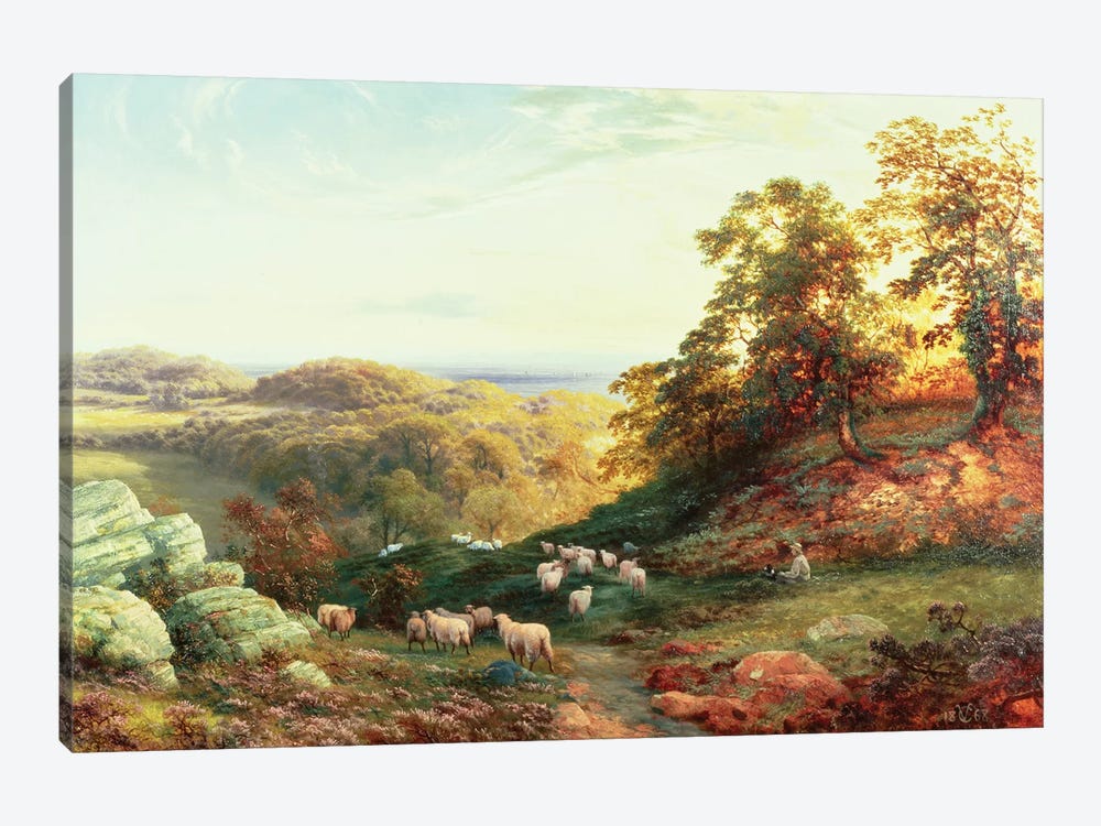 Watching the Flock by George Vicat Cole 1-piece Canvas Wall Art