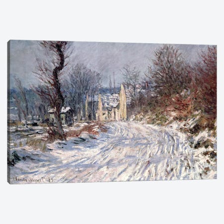 The Road to Giverny, Winter, 1885 Canvas Print #BMN841} by Claude Monet Canvas Wall Art
