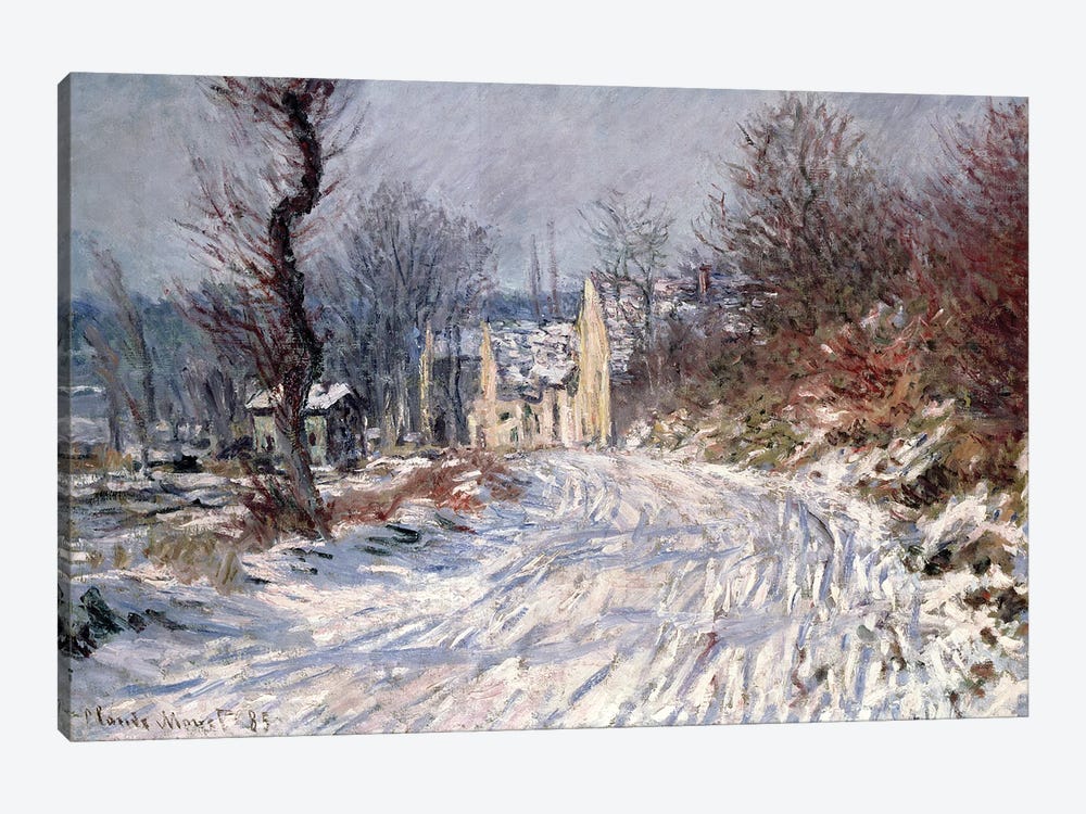 The Road to Giverny, Winter, 1885 by Claude Monet 1-piece Canvas Print