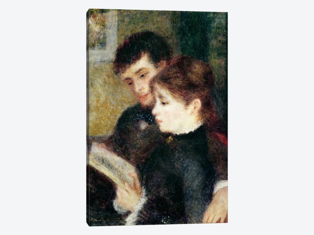 Couple Reading  by Pierre Auguste Renoir 1-piece Canvas Print