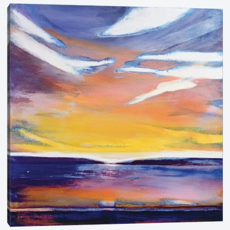 Evening seascape  Canvas Print #BMN8441} by Lou Gibbs Canvas Wall Art