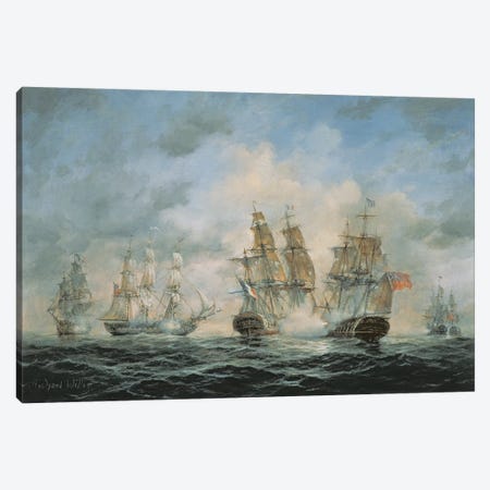 19th Century Naval Engagement in Home Waters Canvas Print #BMN8467} by Richard Willis Canvas Print