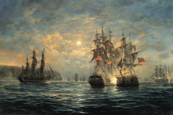 Wall Art: Engagement Between the "Bonhomme Richard" and the "Serapis" off Flamborough Head, 1779 by Richard Willis
