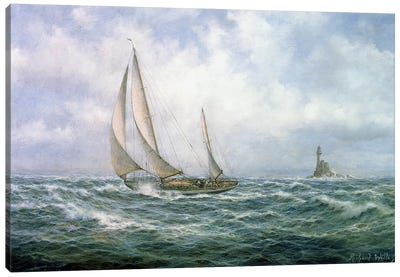 Fastnet Abeam Canvas Art Print - Navy Art