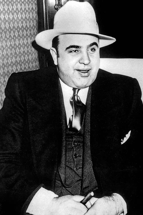 Al Capone  American gangster, mafioso in Chicago at time of prohibition here c. 1927 by Rue Des Archives wall art