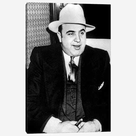 Al Capone  American gangster, mafioso in Chicago at time of prohibition here c. 1927 Canvas Print #BMN8488} by Rue Des Archives Canvas Artwork