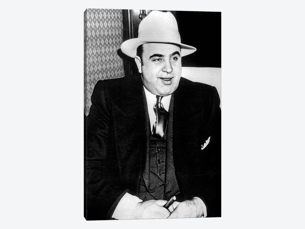 Al Capone  American gangster, mafioso in Chicago at time of prohibition here c. 1927 by Rue Des Archives 1-piece Art Print