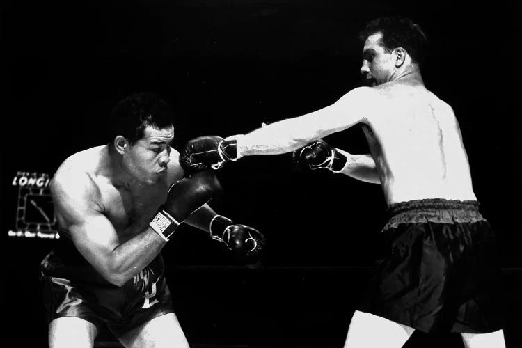 American boxer Joe Louis  fighting with Billy Conn 1946