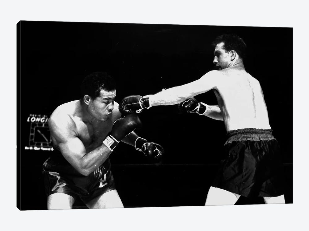 American boxer Joe Louis  fighting with Billy Conn 1946 by Rue Des Archives 1-piece Canvas Wall Art