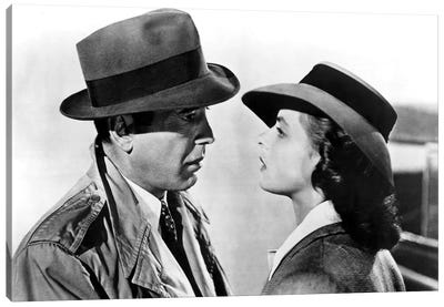 Casablanca With Ingrid Bergman And Humphrey Bogart  1943 Oscar Outstanding Motion Picture Canvas Art Print - Classic Movie Art