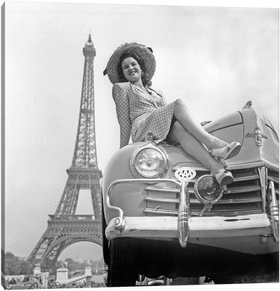 Concours D'Elegance" on June 28, 1947 Paris : Miss Belan   Canvas Art Print - Rue Des Archives
