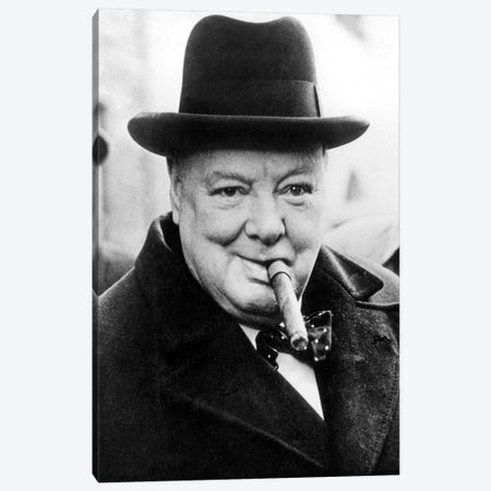 English Prime Minister Winston Churchill  in 1950 Canvas Print #BMN8540} by Rue Des Archives Art Print