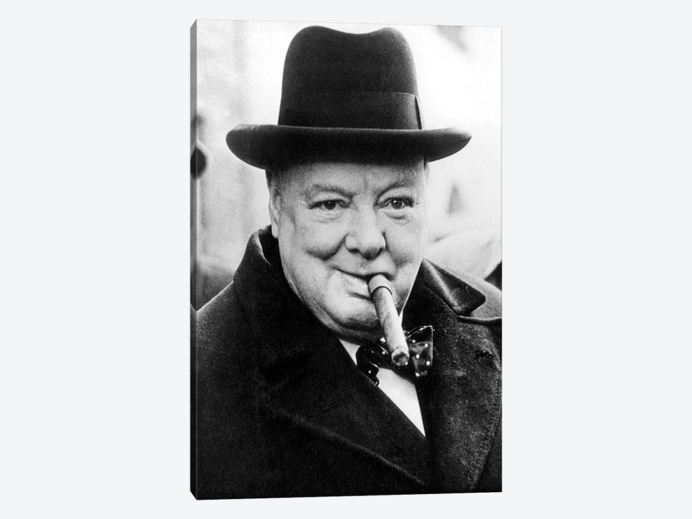 English Prime Minister Winston Churchill  in 1950 by Rue Des Archives 1-piece Canvas Art
