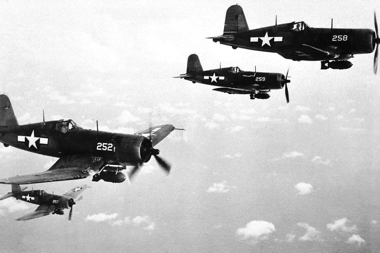 F4U Corsair Planes, Used From 1942-53 By The US Navy And Marine Corps