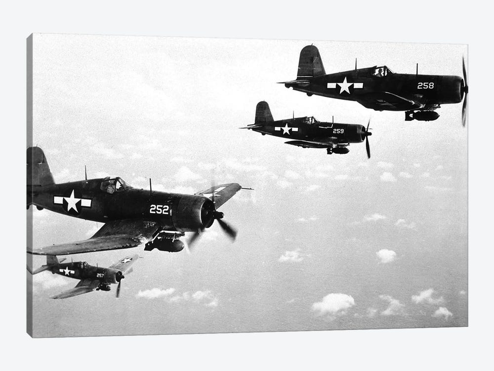 F4U Corsair Planes, Used From 1942-53 By The US Navy And Marine Corps 1-piece Canvas Artwork