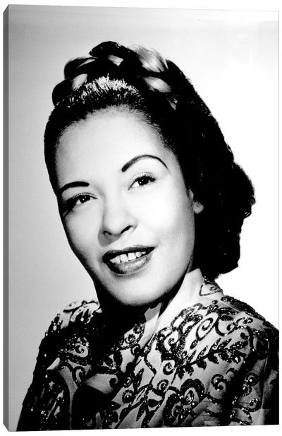 Jazz and blues Singer Billie Holiday  c. 1940 Canvas Art Print