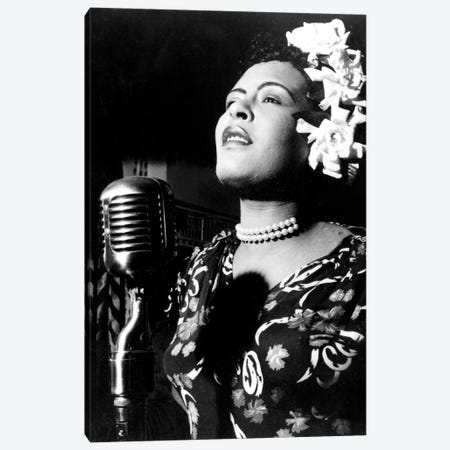 Jazz and blues Singer Billie Holiday in the 1940s  Canvas Print #BMN8578} by Rue Des Archives Canvas Wall Art