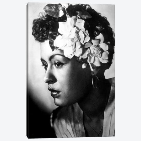 Jazz and blues Singer Billie Holiday  c. 1945 Canvas Print #BMN8587} by Rue Des Archives Canvas Artwork
