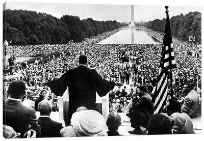Martin Luther King Jr. Speaking At The Prayer Pilgrimage for Freedom, National Mall, Washington D.C., May 17, 1957 Canvas Art Print - Martin Luther King Jr.