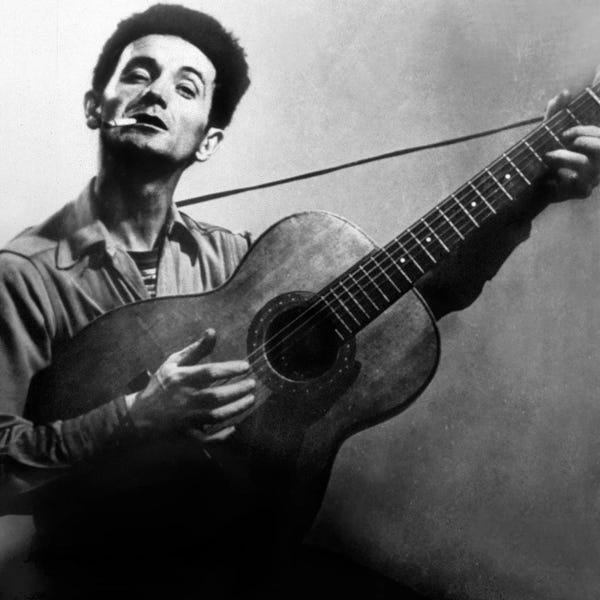Vintage & Retro Photography: Musician Woody Guthrie  considered as the father of folk music c. 1940 by Rue Des Archives