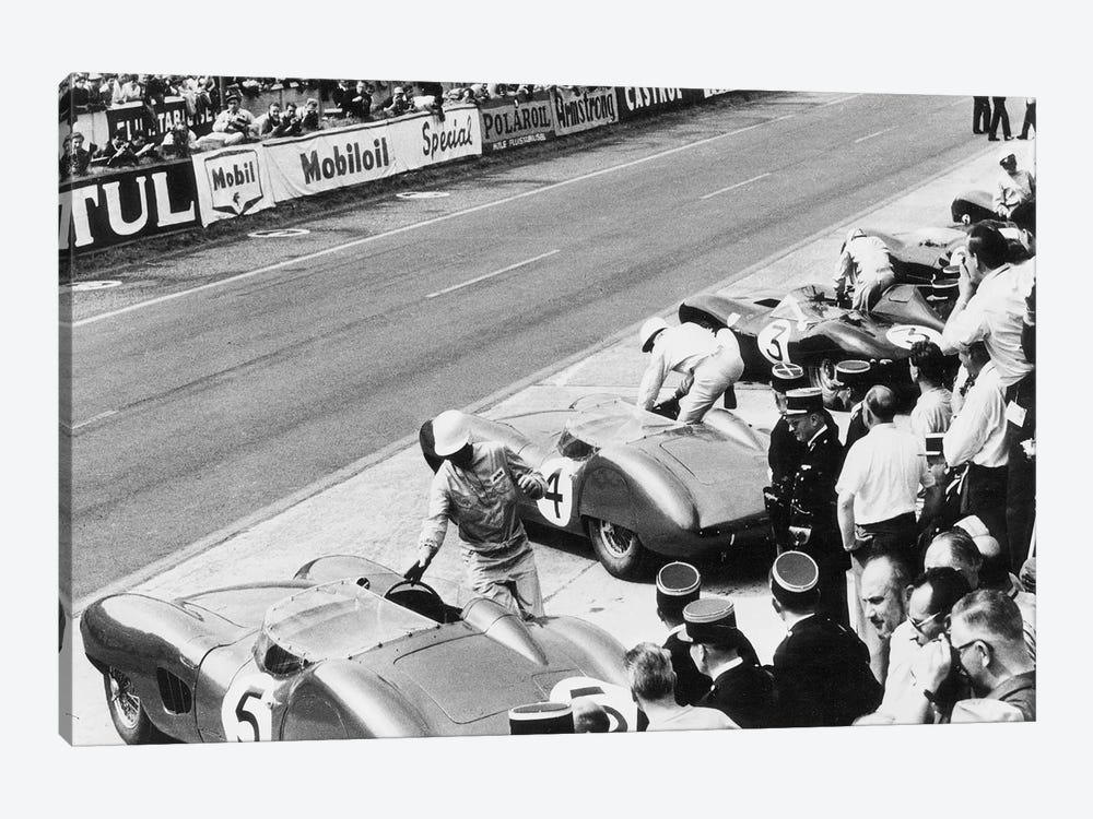 Roy Salvadori & Stirling Moss Entering Their Aston Martin DBR1's Before The Start, 24 Hours of Le Mans, France, 1959 by Rue Des Archives 1-piece Canvas Artwork
