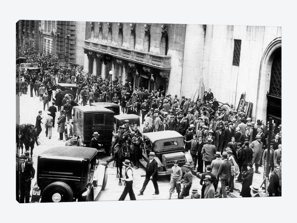 Stock market crash, New York,1929 : on October 29, 1929  : shareholders and investors gathering by Rue Des Archives 1-piece Art Print
