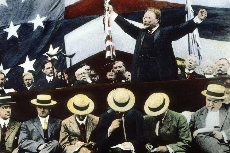 Theodore Roosevelt Campaigning For President Under the Bull Moose Party, Summer, 1912