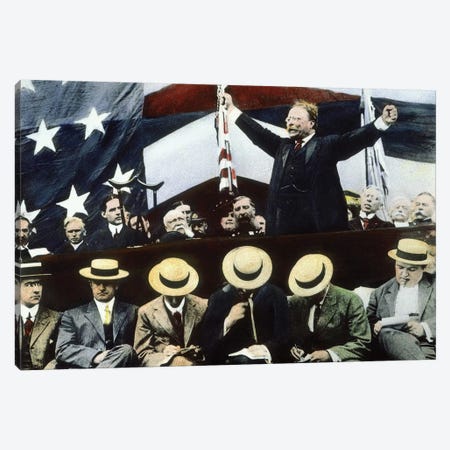 Theodore Roosevelt Campaigning For President Under the Bull Moose Party, Summer, 1912 Canvas Print #BMN8649} by Rue Des Archives Canvas Art
