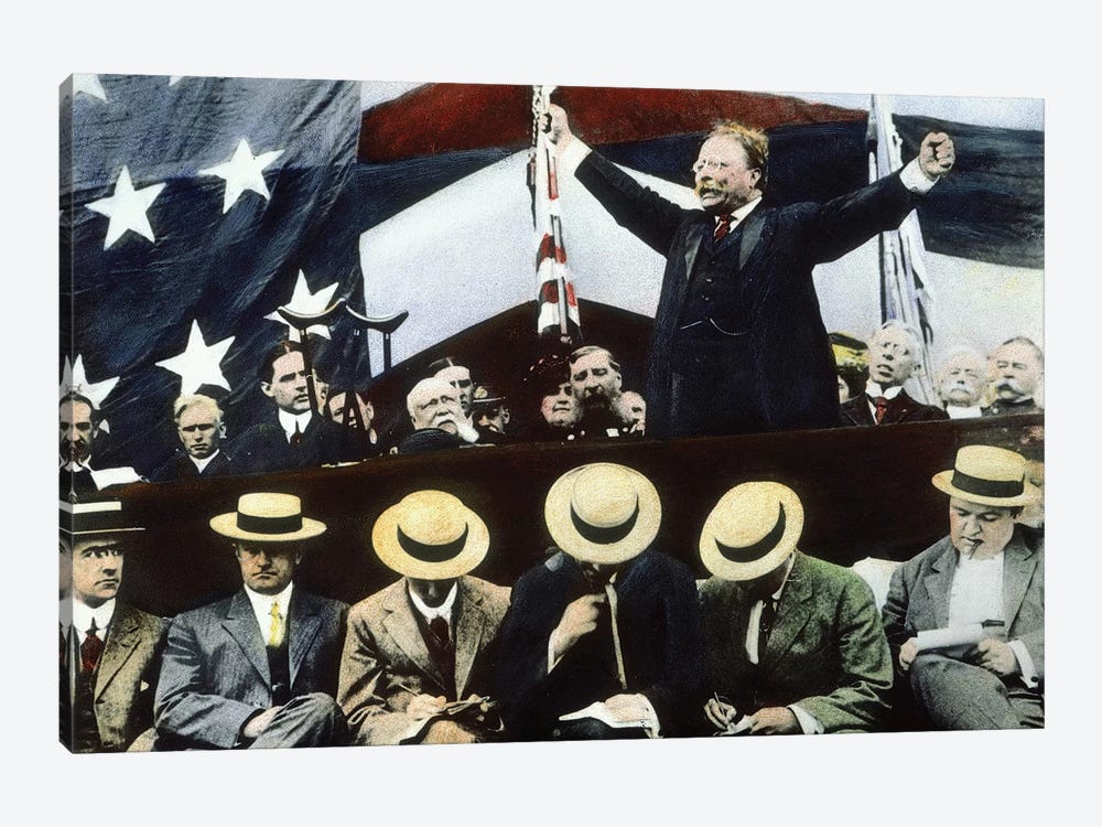 Theodore Roosevelt Campaigning For President Under the Bull Moose Party, Summer, 1912 by Rue Des Archives 1-piece Canvas Print