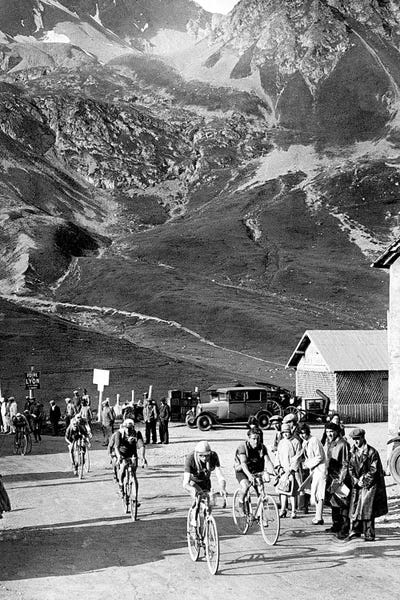 Bicycles: Tour de France 1929, 15th leg Grenoble/Evian  on July 20 : here Antonin Magne ahead at the Lautaret pass by Rue Des Archives